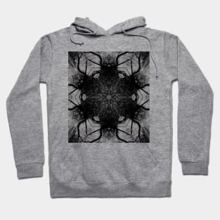 Detailed Majestic Black and White Patterned Mosaic Hoodie